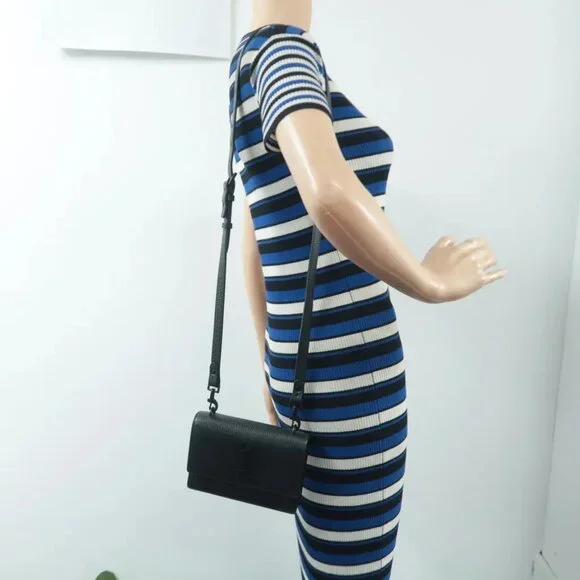 100% Authentic SAINT LAURENT Sunset Mini Black Leather Shoulder Bag 1294-101724 - Picture 12 of 12